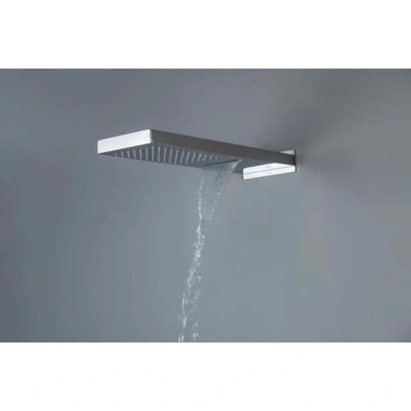 Верхний душ Aquatek AQ2085CR прямоугольный, 2 режима, размер 550х170 мм, нержавеющая сталь, цвет хром, для душа/ванной, на стену