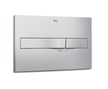 Кнопка смыва Roca Duplo One PL-2 цвет хром матовый, размер 250 х 160 х 10 мм, клавиша управления для сливного бачка, инсталляции, два режима слива, механическая, панель