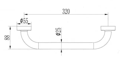 Поручень Ledeme для ванны прямой 35 см L1718