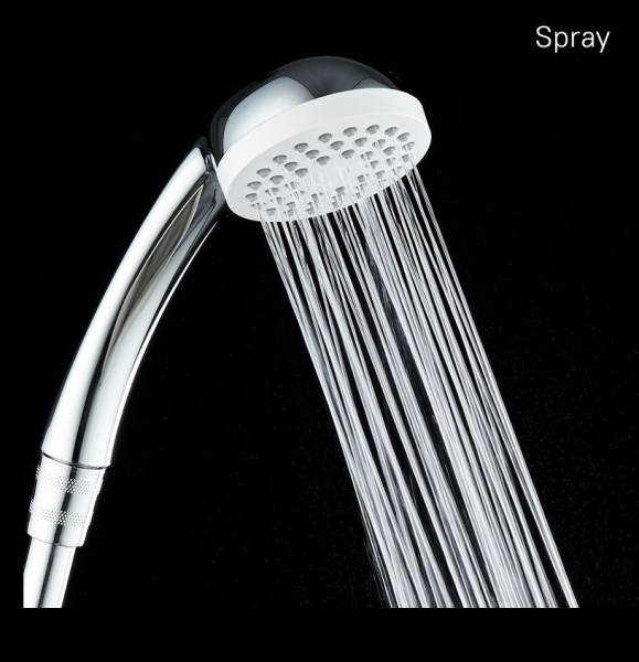 Лейка душевая Melodia Essential 66,5 мм L183 мм ручная, круглая, 1 режим, хром, ABS пластик, для душа/ванной 1401F66M18