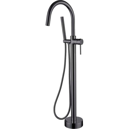 Смеситель для ванны/душа Boheme Uno, однорычажный, напольный, керамический, неповоротный, длина излива 261 мм, латунь, цвет оружейная сталь