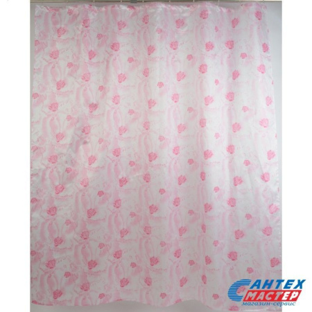 Шторка АкваЛиния для ванной комнаты полиэстер розовый 020A-21
