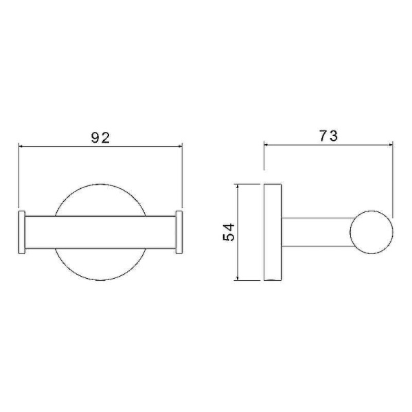 Крючок двойной Aquatek Оберон настенный, нержавеющая сталь/латунь, форма округлая, для полотенец/халатов в ванную/туалет/душевую кабину, цвет хром