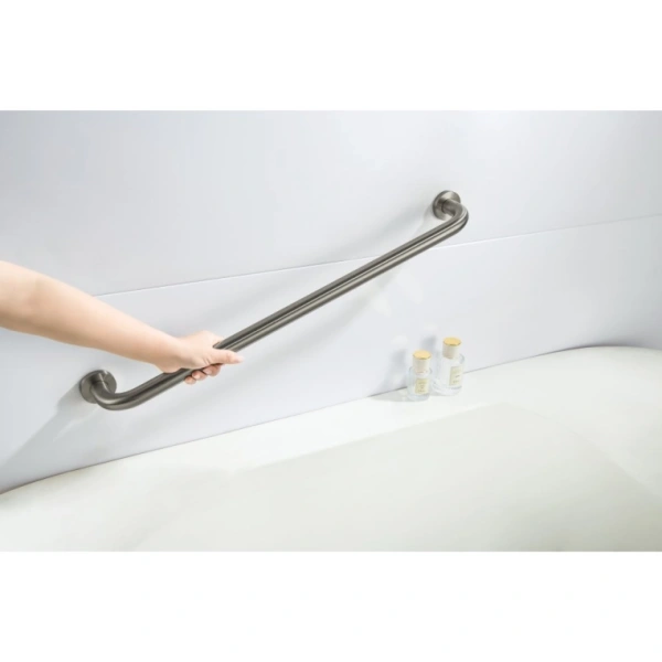 Поручень для душа/ванны Aquatek AQ4996BGM настенный, 650 мм латунь, округлый, для душа/ванны, душевой, цвет оружейная сталь