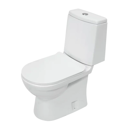 Унитаз компакт Sanita Luxe Next Slim, белый, универсальный выпуск, напольный, сиденье дюропласт с микролифтом, арматура двухреж. арм. Oliveira