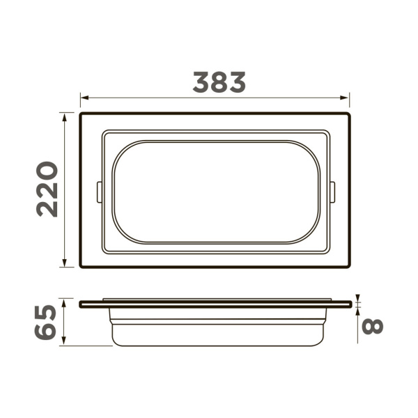 Контейнер для мойки Omoikiri DC-05-1-IN, 383x220x65 мм, для кухонных моек, прямоугольный, нежавеющая сталь/пластик, цвет нержавеющая сталь