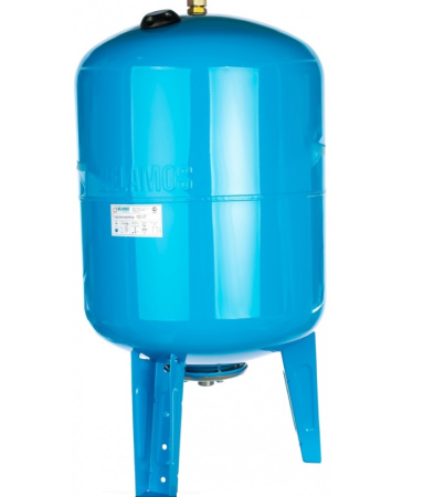 Бак расширительный 100 л, BELAMOS 100VT (синий) вертикальный гидроаккумулятор, проходной, на ножках