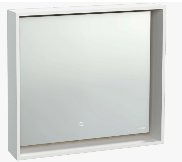 Зеркало Cersanit LOUNA 80, 80х70х12 см, с LED/ЛЕД-подсветкой, прямоугольное, выключатель сенсорный, для ванны