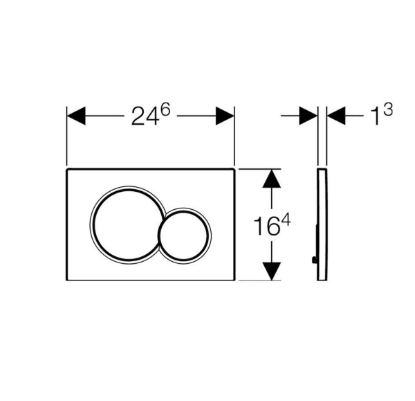 Кнопка смыва Geberit Sigma 01 хром матовый, клавиша управления для сливного бачка, инсталляции унитаза, двойная, механическая, панель, универсальная, размер 246х164х13 мм, слива, смыва 