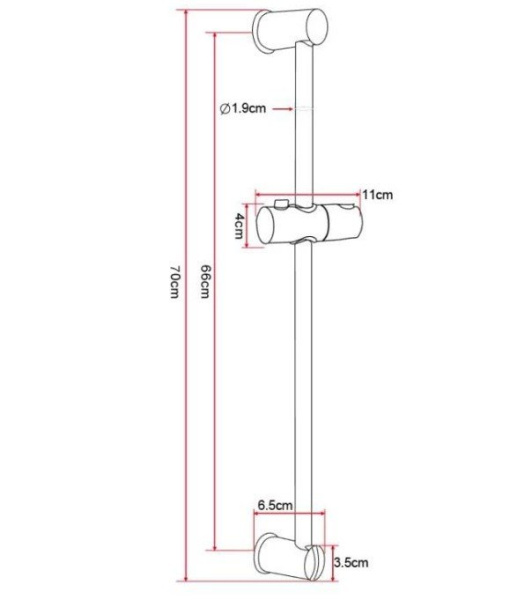 Душевой гарнитур Esko SCA781 наружного монтажа, стойка высота 700 мм, цвет хром, комплект: стойка/лейка/шланг, нержавеющая сталь, ABS пластик