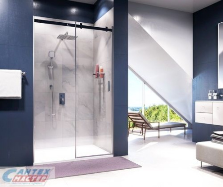 Душевая дверь Wasserkraft Alme 15R05 1200x2000 профиль хром прозрачное стекло в нишу, открывание правое/левое, прозрачное закаленное стекло, раздвизжная, профиль хром, прямоугольная (душевое ограждение без поддона)