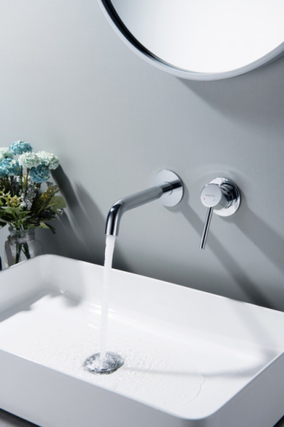 Смеситель для раковины/умывальника Aquatek Европа встраиваемый, однорычажный, неповоротный, латунь, длина излива 180 мм, керамический, цвет хром