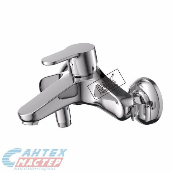 Смеситель для ванны/душа D&K Marx Rhein однорычажный, керамический, настенный, излив короткий литой 178 мм, латунь хром, горизонтальный, фиксированный, однорукий, кран, комплект, сантехника, размер, характеристики, высота, расстояние (Д&K) 