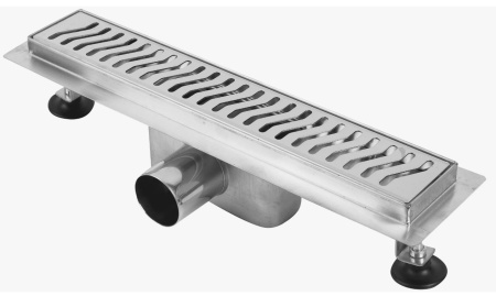 Душевой лоток ViEiR 500 мм, под плитку, с решеткой, цвет хром, для душа в полу, с сухим затвором, нержавеющая сталь, прямоугольный, душевой