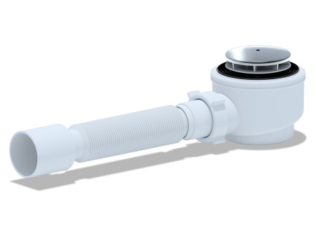Сифон ANI (Ани-пласт) для душевого поддона 1 1/2" *50*60 с гибкой трубой 375*40/50 хром, полипропилен E415C