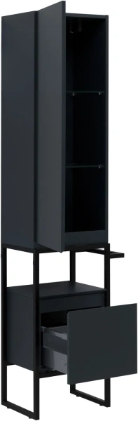 Пенал Allen Brau Priority 40 напольный, (левый) с 1 дверцей, с 1 выдвижным ящиком, цвет антрацит матовый, в ванную комнату