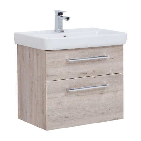 Тумба/база под раковину Dreja Q MAX 80 см, подвесная, цвет: дуб кантри, 2 выдвижных ящика, ЛДСП/МДФ, шкаф/шкафчик подвесной, (подходит раковина для тумбы Dreja Q 80х48 (192185))