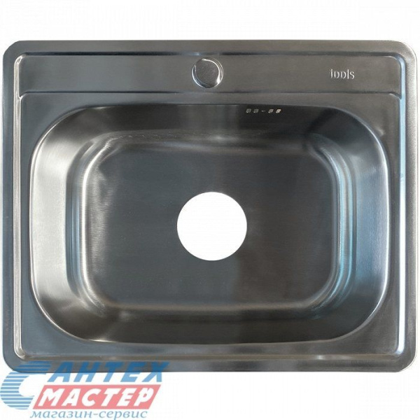 Мойка IDDIS Basic 53х43х18 см, толщина 0.6 мм, врезная, нержавеющая сталь, прямоугольная, цвет сатин, с отверстием под смеситель, слив-перелив, для кухни