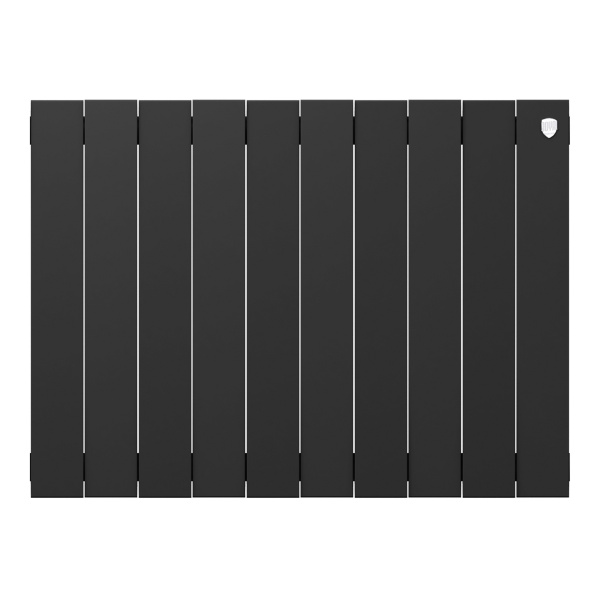 Радиатор отопления Royal Thermo PianoForte Noir Sable 500 (10 секций) биметаллический, боковое подключение, для квартиры, дома, водяные, мощность 1890 Вт, настенный, батарея, черный (Роял Термо)