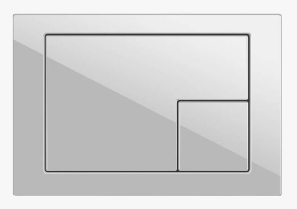 Кнопка смыва Cersanit Corner для LINK PRO/VECTOR/LINK/HI-TEC,двойной смыв, белая, клавиша управления для сливного бачка, инсталляции унитаза, двойная, механическая, панель, универсальная, размер 220х13х150 мм