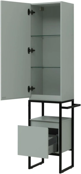 Пенал Allen Brau Priority 40 напольный, (левый) с 1 дверцей, с 1 выдвижным ящиком, цвет папирус матовый, в ванную комнату