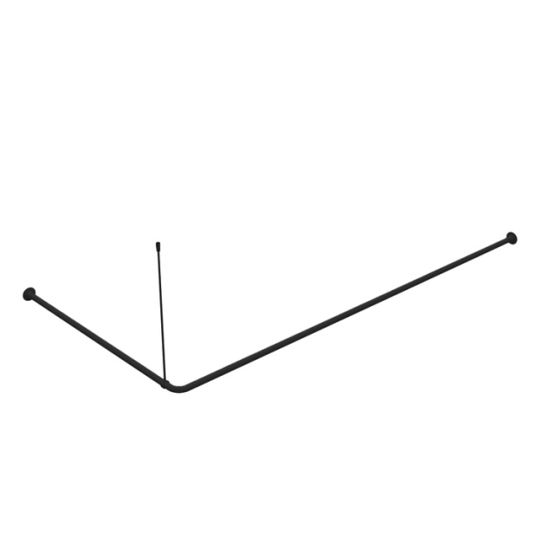 Карниз для ванны IDDIS Elegante угловой, цвет черный, алюминий, 90-180 см 060A200i14