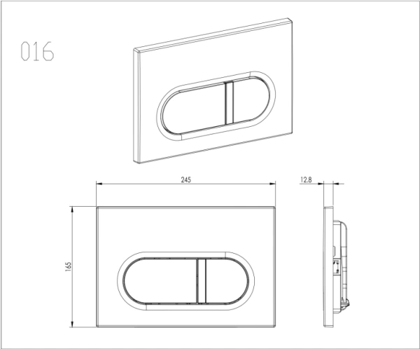 Кнопка смыва Aquatek KDI-0000042 прямоугольная, цвет белая, пластик, клавиша управления (клавиши прямоугольные) для сливного бачка, инсталляции унитаза, двойная, механическая, панель, универсальная, размер 245х165х12.8 мм