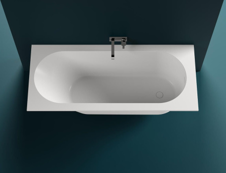 Ванна Salini ORLANDO KIT 160х70 мраморная, цвет- белый матовый, (без гидромассажа, рамы, фронтальной панели) прямоугольная, правосторонняя/левосторонняя, правая/левая, универсальная, пристенная