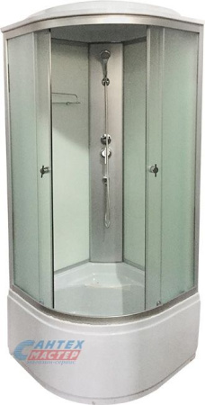 Душевая кабина 90х90х220 см Niagara Classic поддон высокий, полукруглая, угловая, стекло матовое, задние стекла белые, с верхним душем, без гидромассажа, смеситель, профиль хром матовый, прозрачное стекло, белая, закрытая Душевая кабина 90х90х220 см Niagara Classic поддон высокий, полукруглая, угловая, стекло матовое, задние стекла белые, с верхним душем, без гидромассажа, смеситель, профиль хром матовый, прозрачное стекло, белая, закрытая