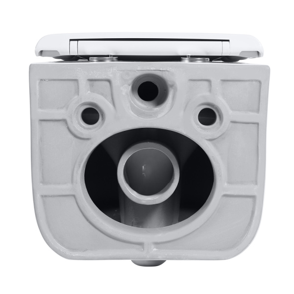 Унитаз подвесной ABBER Bequem 550х365х360 мм цвет белый, горизонтальный (прямой) выпуск, смыв торнадо, безободковый, система антивсплеск, с сиденьем микролифт, дюропласт AC1134T