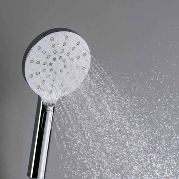 Лейка душевая Aquatek Оберон 120 мм круглая, 3 режима, хром, пластик, ручная, для душа/ванной