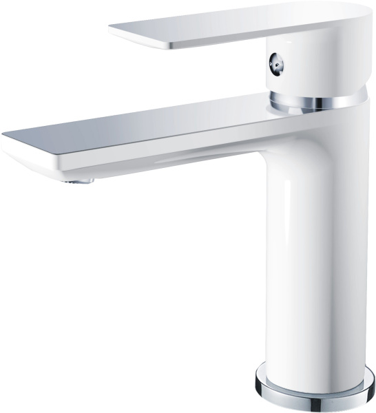 Смеситель для умывальника HAIBA однозахватный, неповоротный, латунный, длина 152 мм, латунь, цвет хром/белый