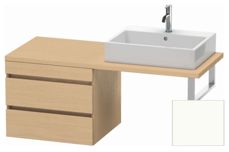 Тумба/шкафчик для консоли/столешницы Duravit DuraStyle под раковину 60х47,8х51,2 см, подвесная, ДСП, цвет: натуральный дуб/белый матовый, 2 выдвижных ящика, прямоугольная