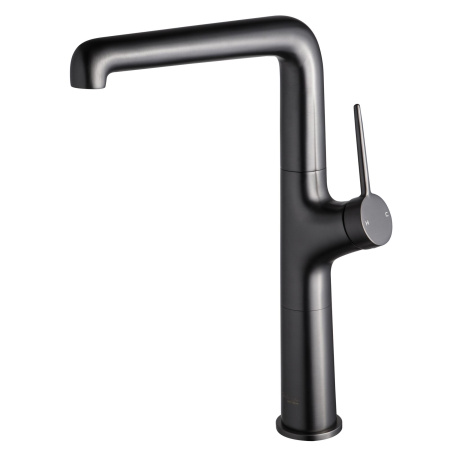 Смеситель для кухни/мойки Maxonor PURE LIFE GLAMOUR, однорычажный, поворотный, керамический, длина излива 196 мм, латунь, цвет пепельный матовый