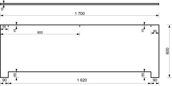 Панель фронтальная Эстет Альфа 170 см, для ванны, литьевой мрамор, цвет: белый, (экран для ванны) прямоугольный, лицевая панель, универсальная