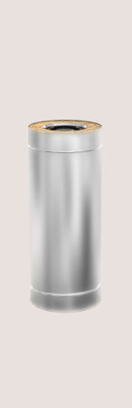 Сэндвич труба DN115/200, L500 н/о Теплодар Стандарт, для дымохода (внутренняя: из нержавейки 0.5 мм AISI 430, наружная ОЦИНКОВАННАЯ)