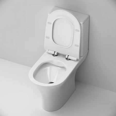 Унитаз компакт AM.PM Sense 350х770х650 мм цвет белый, напольный, безободковый, антивсплек, с сиденьем микролифт, антивсплеск, горизонтальный (прямой) выпуск