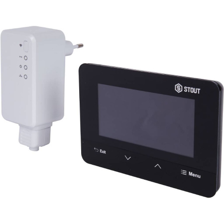 Терморегулятор STOUT TECH ST-293v2 температурный, проводной (белый) двухпозиционный, комнатный, для систем электрического теплого пола, термостат электронный, программируемый, с жк дисплеем, аналоговый, температуры, с таймером