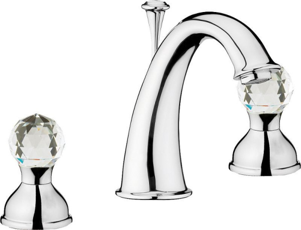 Смеситель для раковины Webert Karenina двухвентильный, неповоротный, длина 116 мм, латунь, цвет хром