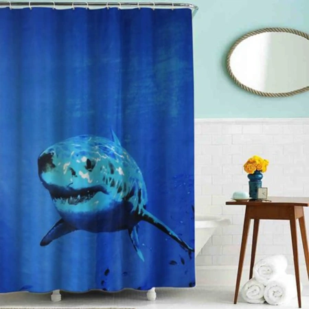 Шторка Melodia для ванной комнаты тканевая MZ-44 "Акула"