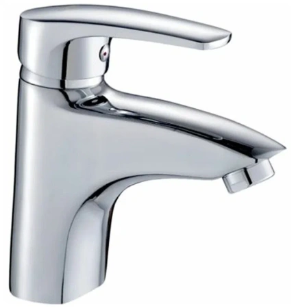 Смеситель для умывальника SHEVANIK однорычажный, округлый, хромированный, неповоротный, длина излива 100 мм, латунь, цвет хром