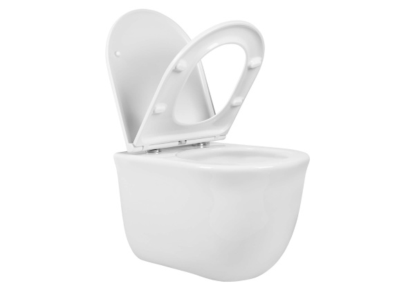 Комплект унитаза с инсталляцией Aquatek Классик Т (Сет) c сиденьем микролифт, безободковый, смыв Торнадо, без кнопки, без крепления