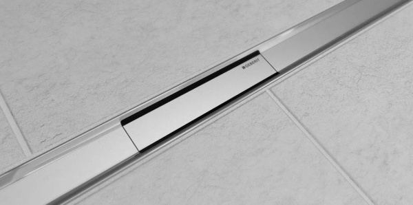 Дренажный канал Geberit CleanLine80, для трапа, цвет нержавеющая сталь, для душа в полу, без затвора, прямой выпуск, L=30-90см, нержавеющая сталь, прямоугольный