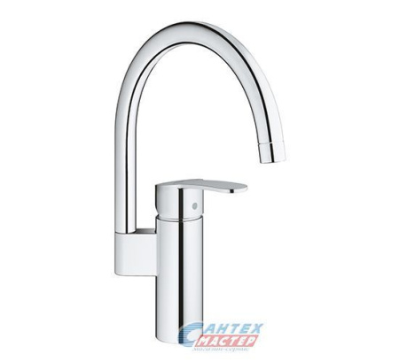 Смеситель для кухни/мойки Grohe Eurostyle Cosmopolitan однорычажный, керамический, с поворотным изливом, длина 181 мм, латунь, цвет хром, кухонный, хромированный, вертикальный, однорукий, одноручный, однозахватный, одноручковые, кран, комплект