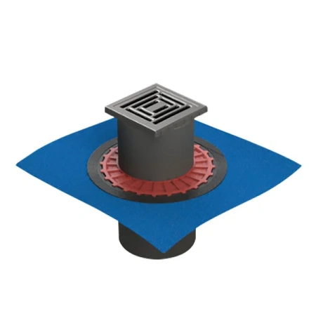 Душевой трап Vitra Square 15х15, SC800, цвет хром матовый, для душа в полу, с гидрозатвором, вертикальный выпуск, нержавеющая сталь, квадратный, душевой