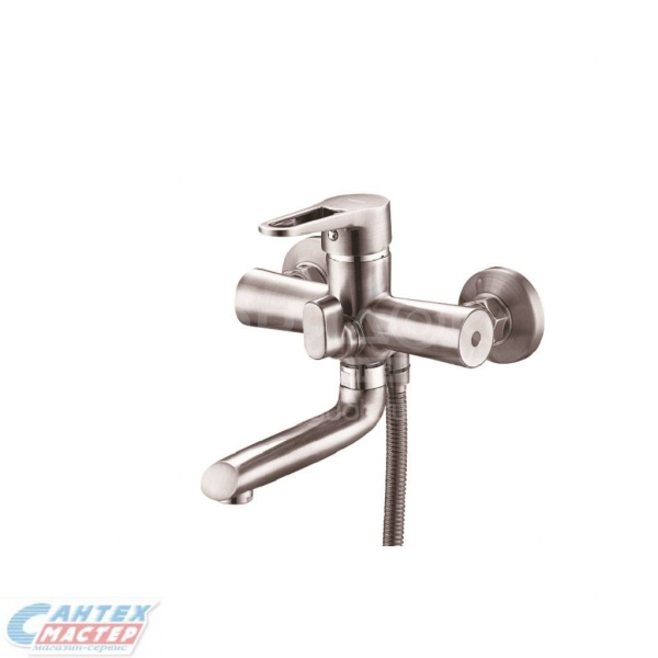 Смеситель для ванны/душа G-lauf однорычажный, керамический, настенный, излив поворотный 133 мм, с гибким шлангом, душем/лейкой, латунь, цвет хром, длинный, универсальный, горизонтальный, рычажный, кран, комплект, сантехника, размер, характеристики