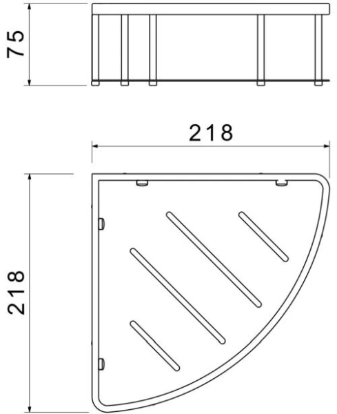 Полка-корзина Aquatek AQ4926MB настенная/подвесная, 218х218 мм нержавеющая сталь, угловая, для ванных принадлежностей, в ванную/туалет/душевую кабину, цвет матовый черный