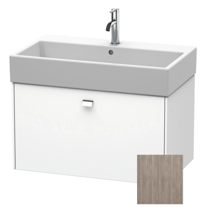 Тумба под раковину Duravit Brioso, 78,4х45,9х44,2 см, подвесная, 1 выдвижной ящик, ДСП, цвет: сосна серебристая/хром, шкафчик навесной, механизм доводчика, прямоугольная, правая/левая, в ванную комнату