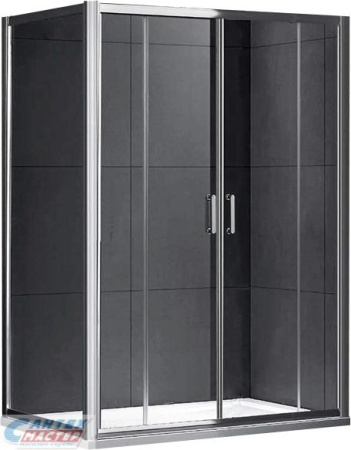 Душевая дверь Gemy Dutch Windmill 190x90 прозрачное стекло в нишу, открывание правое/левое, прозрачное закаленное стекло, раздвизжная, профиль хром, прямоугольная (душевое ограждение без поддона)