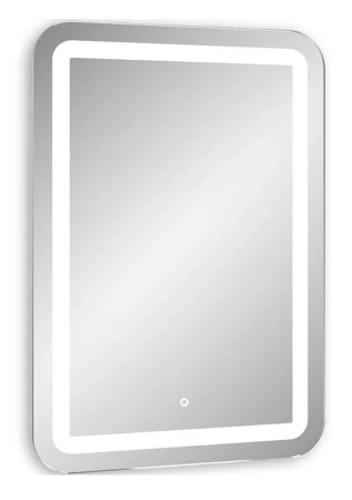 Зеркало Континент "Lucia Led", 70х80 см, с LED/ЛЕД-подсветкой, прямоугольное, выключатель сенсорный, для ванны, навесное/подвесное/настенное
